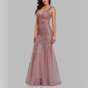 Glamorous Sequin Maxi Dress in Pink size L